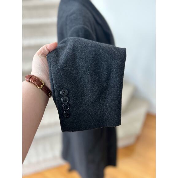 Pronto Uomo Marled Black Wool & Cashmere Blend Peacoat 42R - Picture 4 of 10